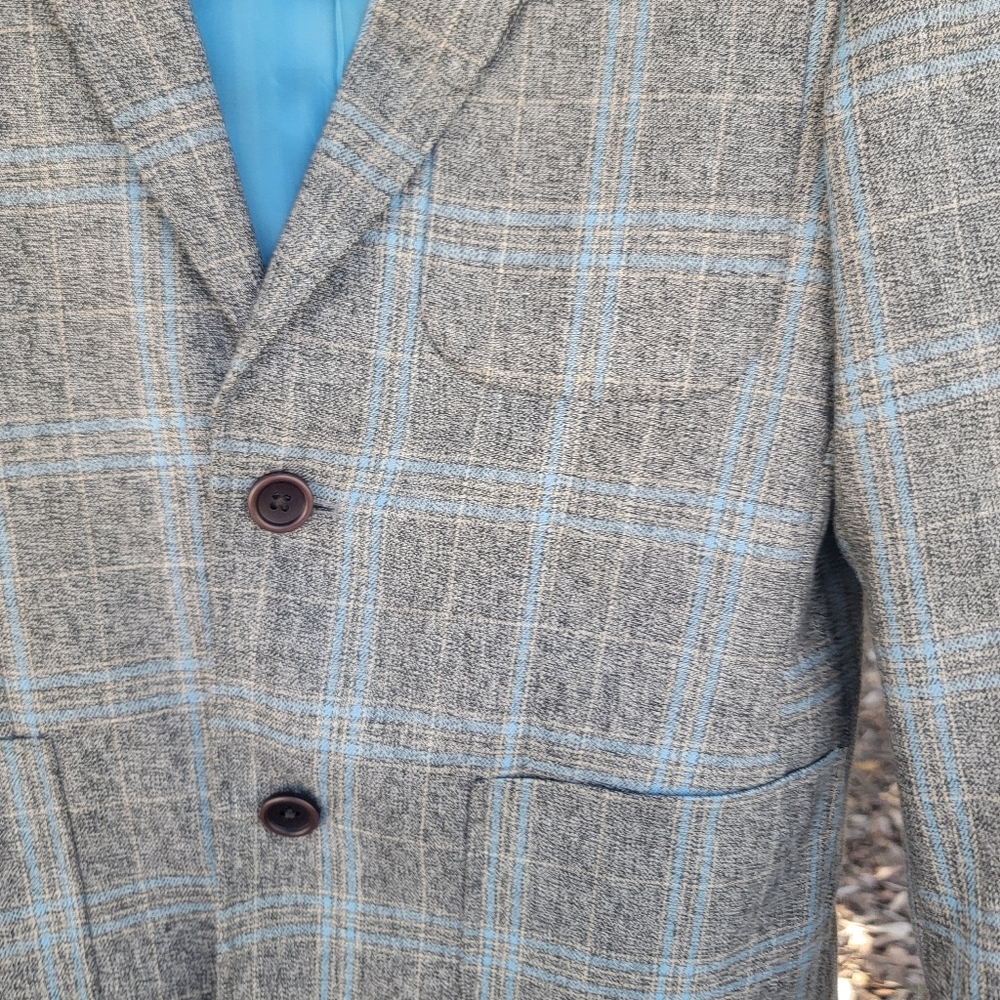 Izsaac Mizrachi Blazer Grey And Blue Size Small Like New - Picture 4 of 7